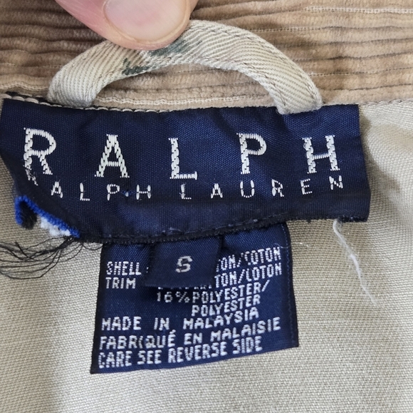 Ralph Lauren Blue Label Vintage Canvas Cotton Jacket Corduroy Collar size Small - Picture 15 of 16